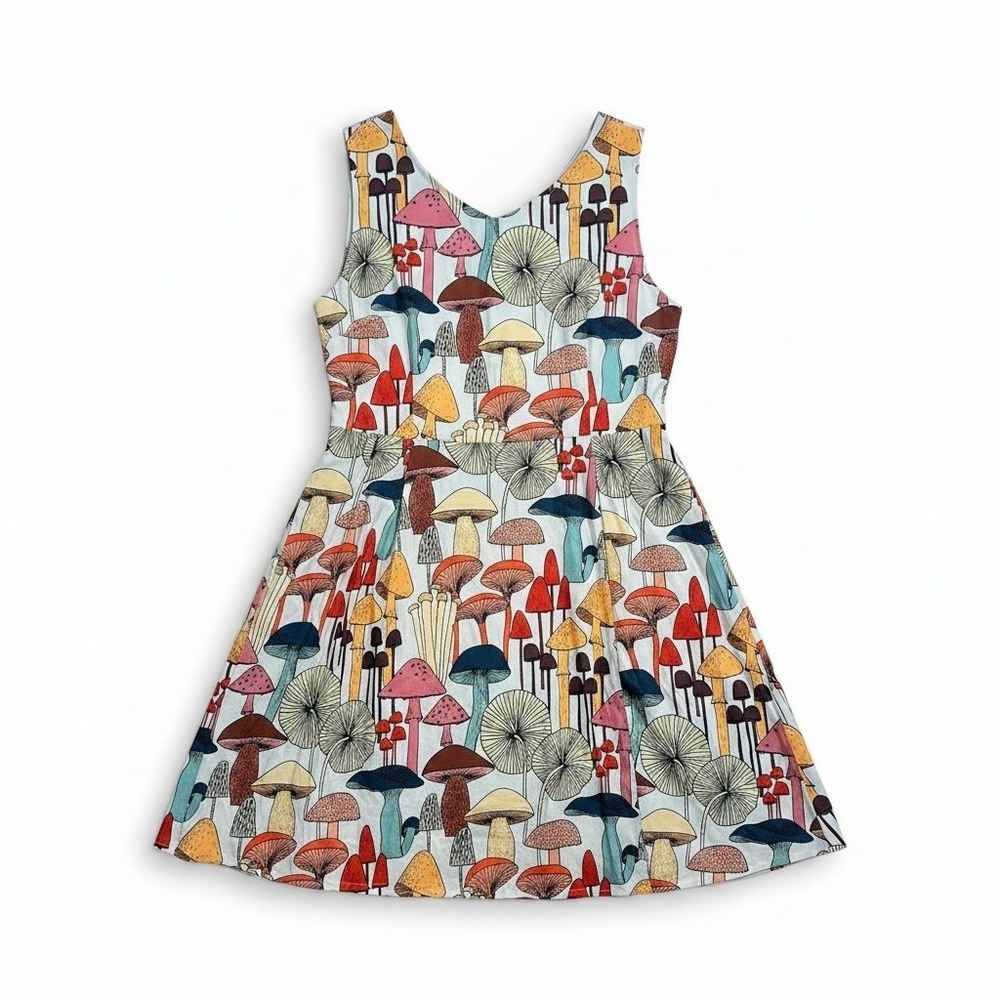 LA Soul XL Mushroom Print Fit & Flare Dress Cottagecore Fairycore Whimsy
